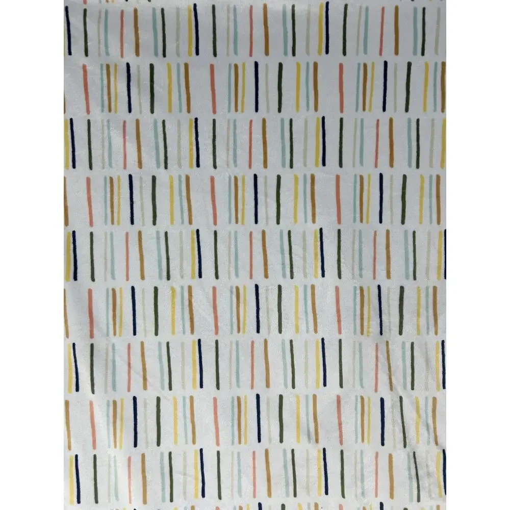 Cloud Island Baby Blanket Colorful Lines Dashes Blue Sherpa Target 2021 - Picture 3 of 6